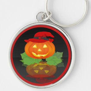 Jack O Lantern and his Reflection - Key Ring