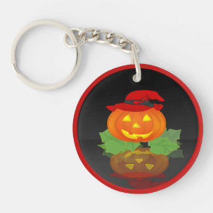 Jack O Lantern and his Reflection - Key Ring