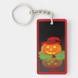 Jack O Lantern and his Reflection - Key Ring