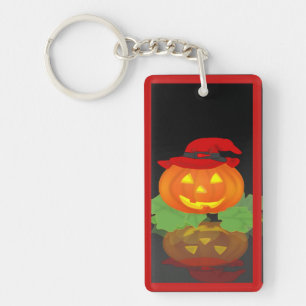 Jack O Lantern and his Reflection - Key Ring
