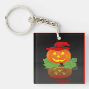 Jack O Lantern and his Reflection - Key Ring