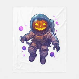 Jack-o'-Lantern Astronaut Fleece Blanket
