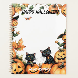 Jack o Lantern, Black Cats and Scarecrow  Planner