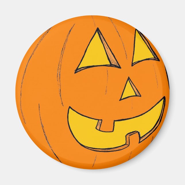 Jack o' Lantern Blue Magnet (Front)