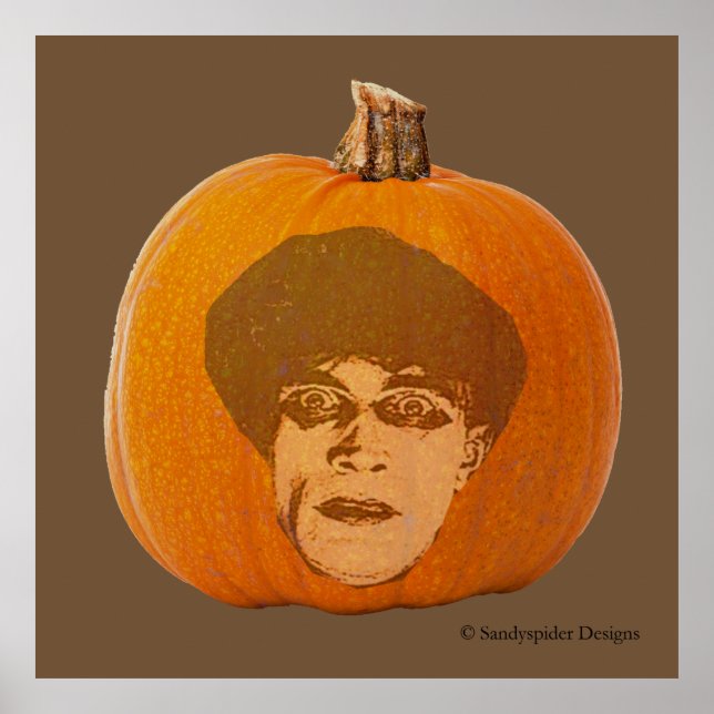 Jack o' Lantern Caligari Face, Halloween Pumpkin Poster (Front)