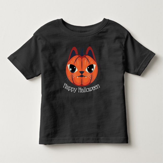 Jack-o-lantern Cat Toddler T-Shirt (Front)