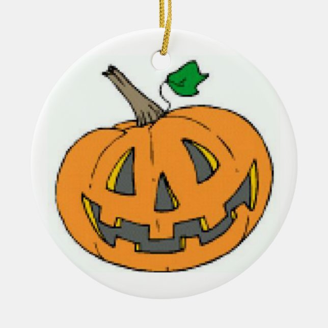 Jack-o-Lantern Ceramic Tree Decoration (Front)
