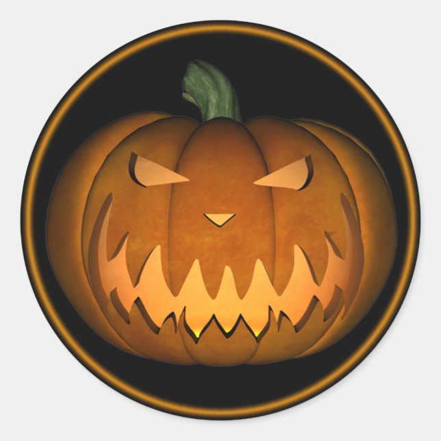 Jack o' Lantern Classic Round Sticker (Front)