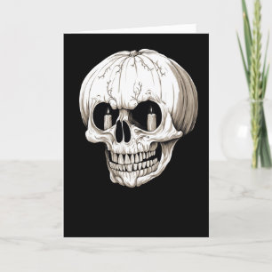 Jack O Lantern Cranium Halloween Gothic Holiday Card