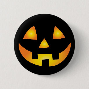 Jack O Lantern Creepy Pumpkin Face Halloween 6 Cm Round Badge