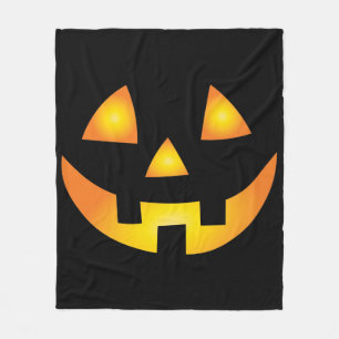 Jack O Lantern Creepy Pumpkin Face Halloween Fleece Blanket