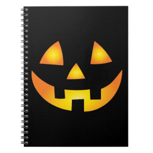 Jack O Lantern Creepy Pumpkin Face Halloween Notebook