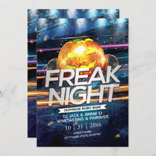 Jack-O-Lantern Disco Ball Freak Night Halloween Invitation