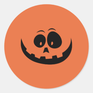Jack O Lantern Face Classic Round Sticker
