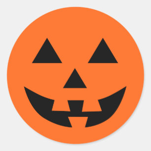 Jack O’ Lantern Face Fun Halloween Classic Round Sticker