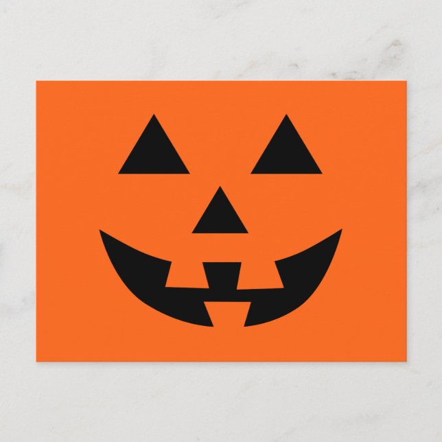 Jack O’ Lantern Face Fun Halloween Postcard (Front)