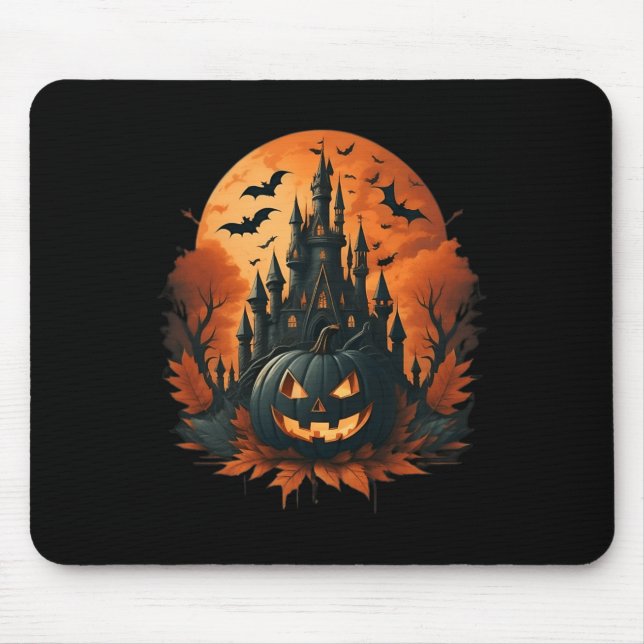 Jack O' Lantern Face Halloween Pumpkin Spooky  Mouse Pad (Front)