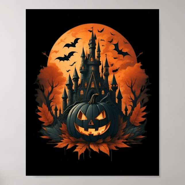 Jack O' Lantern Face Halloween Pumpkin Spooky  Poster (Front)