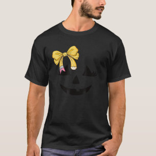 Jack o Lantern Face Halloween Teacher Coquette Wom T-Shirt