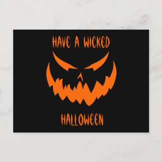 Jack-O'-Lantern Face II, Orange Postcard