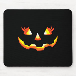 Jack O Lantern Face Pumpkin Eyelashes Halloween Co Mouse Pad
