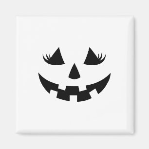 Jack O Lantern Face Pumpkin Eyelashes Halloween Wo Magnet