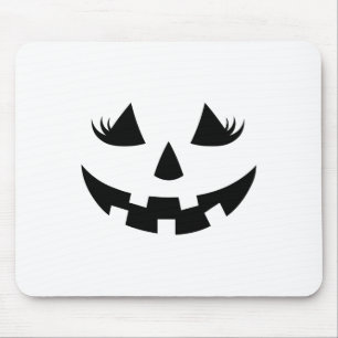 Jack O Lantern Face Pumpkin Eyelashes Halloween Wo Mouse Pad