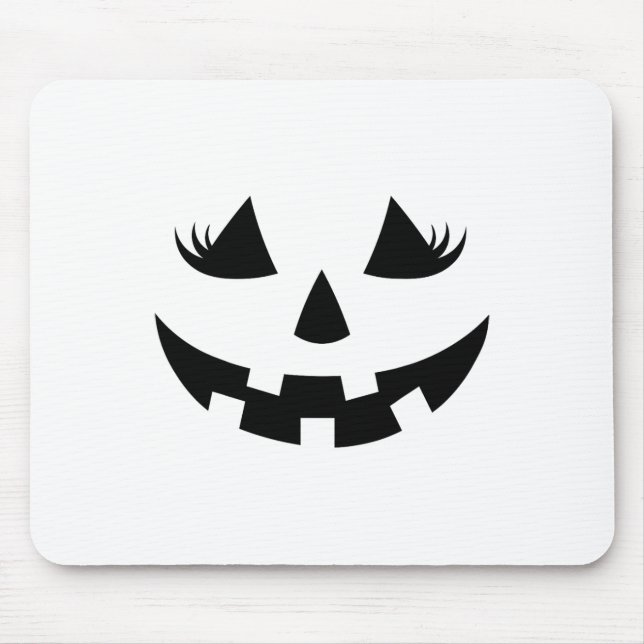 Jack O Lantern Face Pumpkin Eyelashes Halloween Wo Mouse Pad (Front)