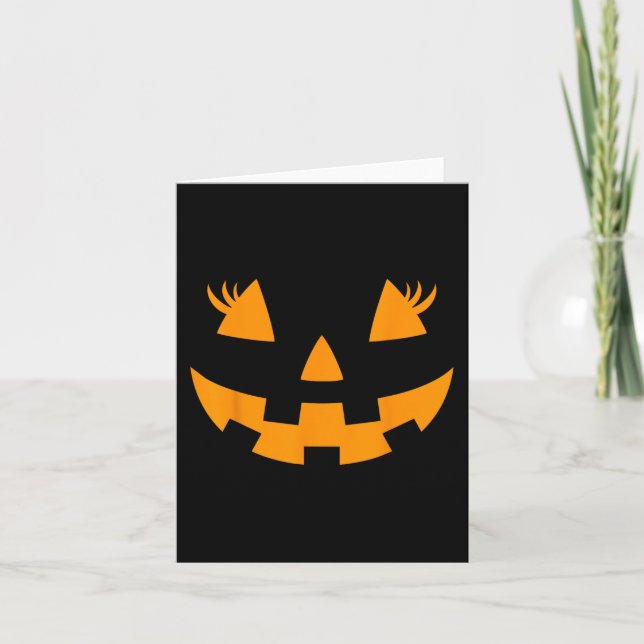 Jack O Lantern Face Pumpkin Eyelashes Hallowen Cos Card (Front)
