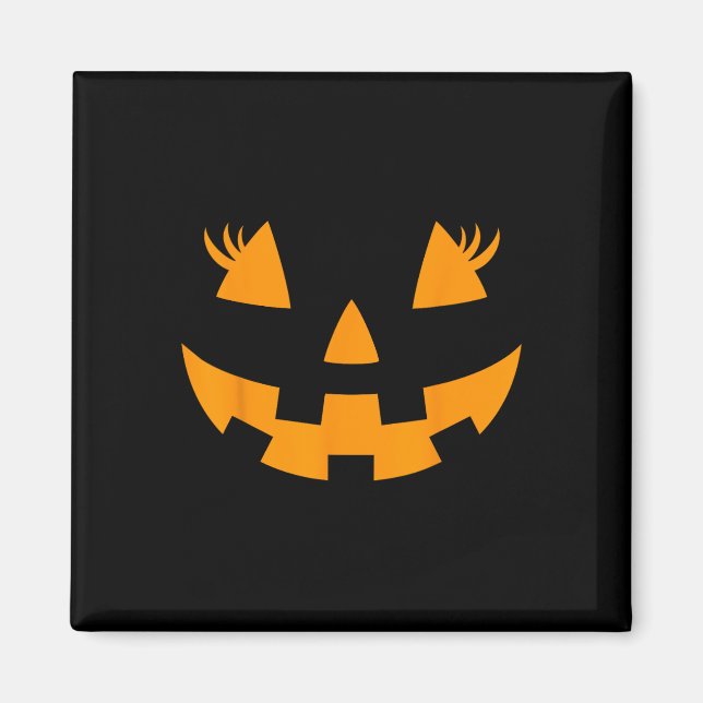 Jack O Lantern Face Pumpkin Eyelashes Hallowen Cos Magnet (Front)