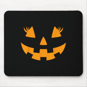 Jack O Lantern Face Pumpkin Eyelashes Hallowen Cos Mouse Pad