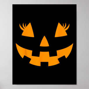 Jack O Lantern Face Pumpkin Eyelashes Hallowen Cos Poster