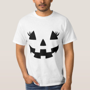 Jack O Lantern Face Pumpkin Eyelashes Hallowen Cos T-Shirt