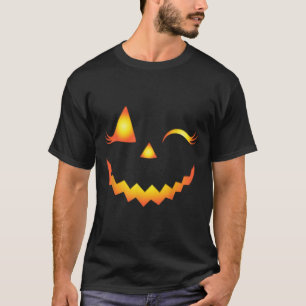 Jack O Lantern Face Pumpkin Eyelashes Hallowen Cos T-Shirt