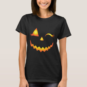 Jack O Lantern Face Pumpkin Eyelashes Hallowen Cos T-Shirt