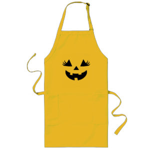 Jack O Lantern Face Pumpkin Halloween Costume Wome Long Apron