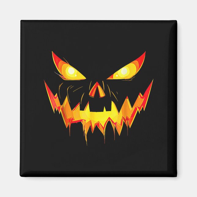 Jack o Lantern face Pumpkin Scary Halloween Magnet (Front)