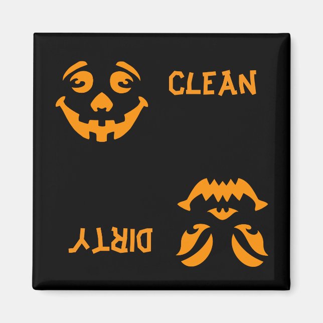 Jack-o-Lantern Faces Dishwasher Magnet (Front)
