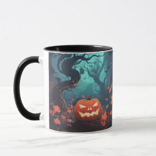 Jack-o' lantern Forest orange leaves Halloween Mug