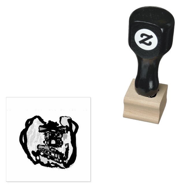 Jack o' lantern Funny Rubber Stamp (Stamped)