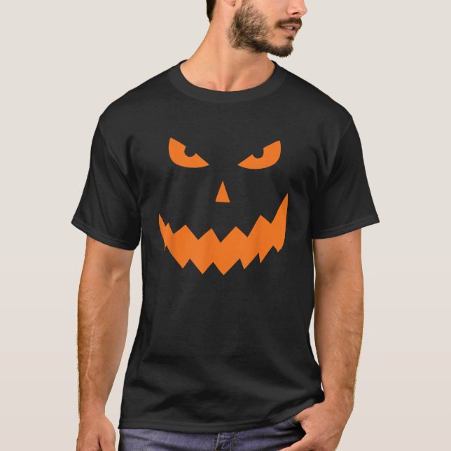 Jack o Lantern Giant Pumpkin Face Halloween Costum T-Shirt (Front)