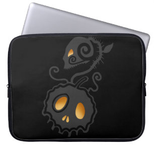 Jack O Lantern Glowing Skull Vine Laptop Sleeve