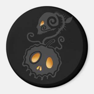 Jack O Lantern Glowing Skull Vine Magnet