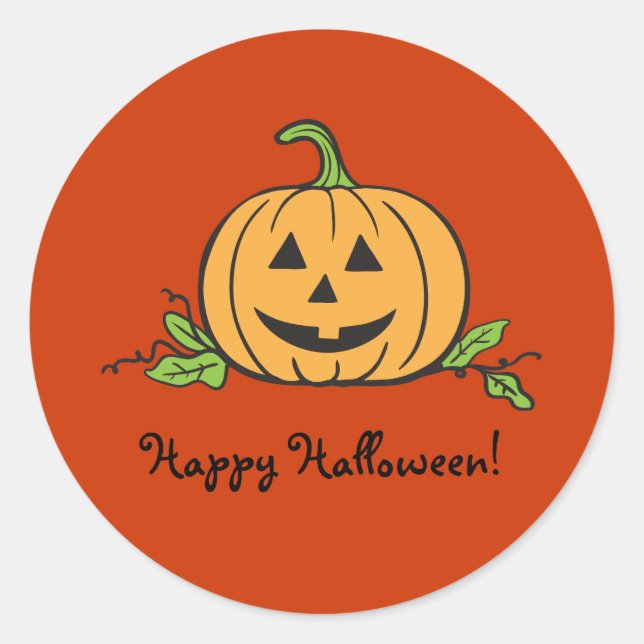 Jack O Lantern Halloween Classic Round Sticker (Front)