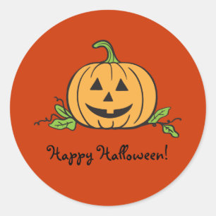 Jack O Lantern Halloween Classic Round Sticker