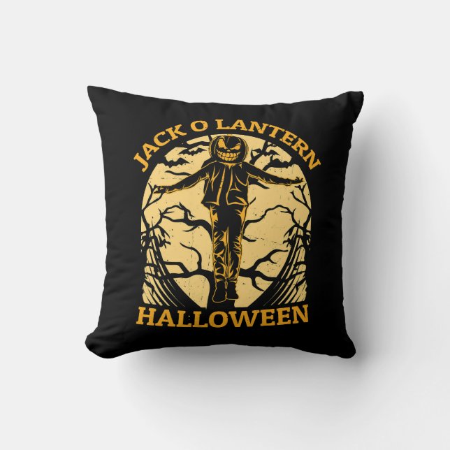 Jack O' Lantern Halloween Cushion (Front)
