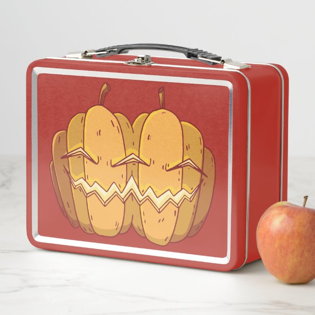 Jack O Lantern Halloween Design Metal Lunch Box (In Situ)