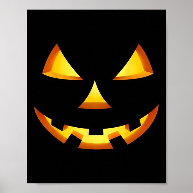 Jack O Lantern Halloween DIY Costume Pumpkin Face  Poster (Front)