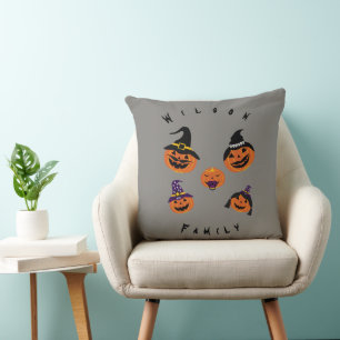 Jack O Lantern Halloween Family Party Cushion