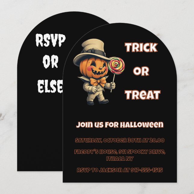 Jack o lantern Halloween Party  Invitation (Front/Back)